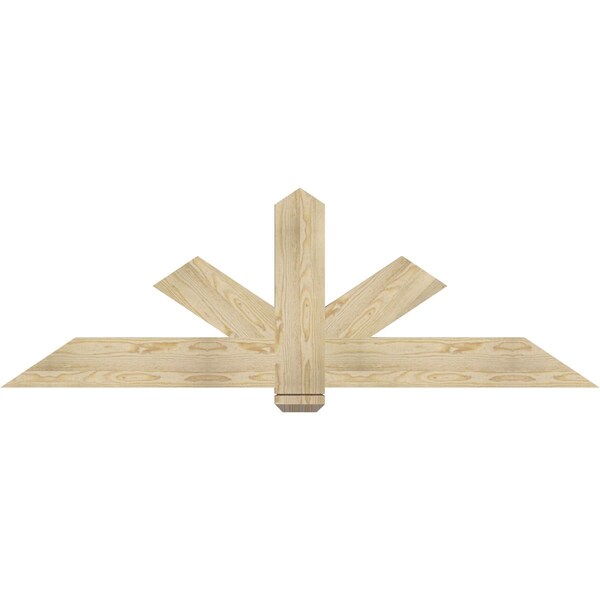Ekena Millwork Kennewick Rough Sawn Timber Gable Bracket, Douglas Fir, 72"W x 24"H x 2"D x 6"F, 8/12 Pitch GBW072X24X0206KEN00RDF - main